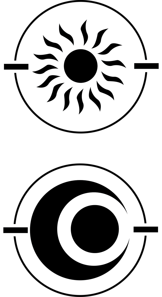 Logos I Designed For Some Special Coins In The Comic - 1 Button Template Clipart (524x960), Png Download