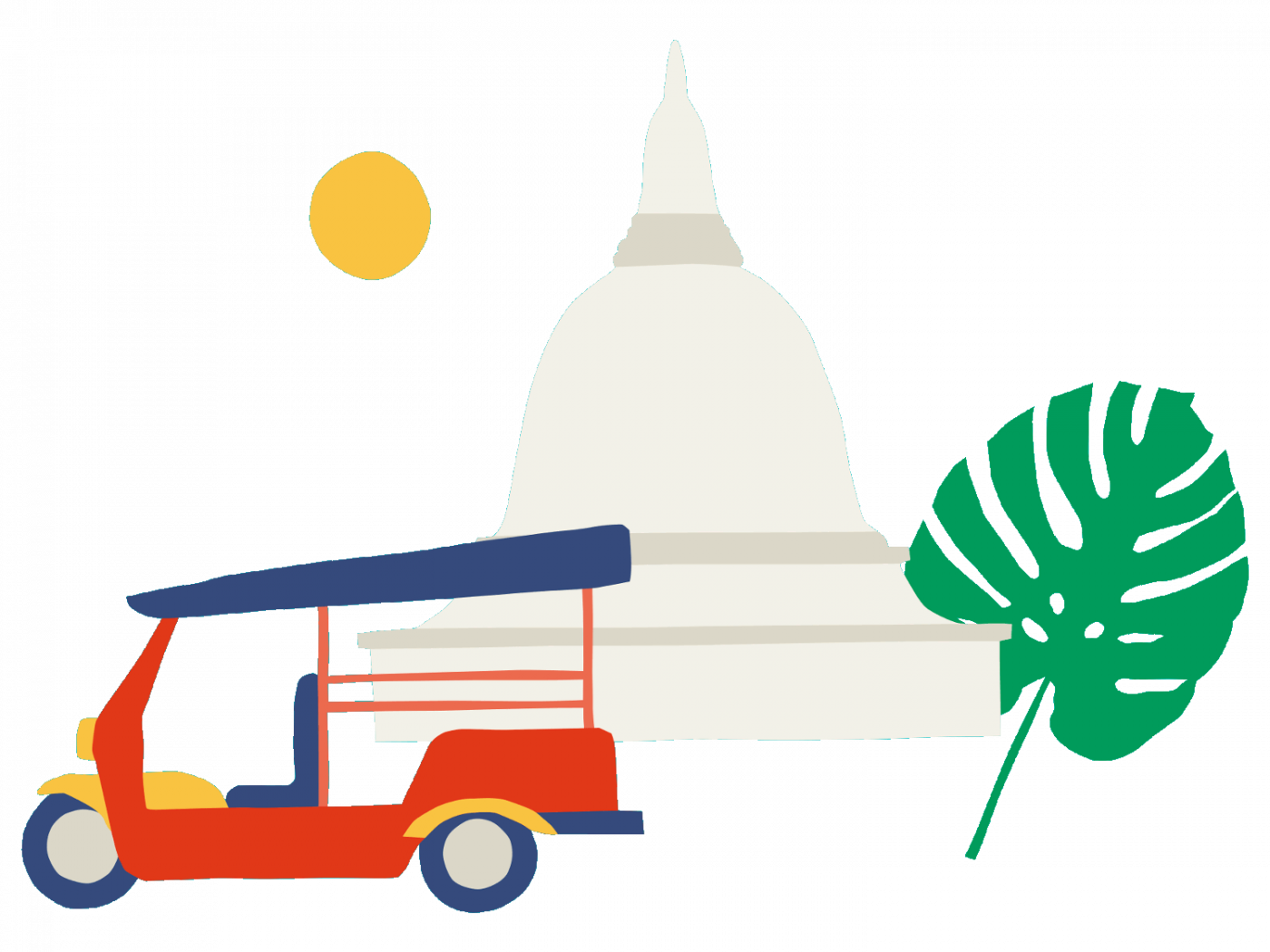 Die 20 Besten Tempel In Bangkok - Feuilles & Plantes Housse De Coussin Monstera Par Clipart (1400x1050), Png Download