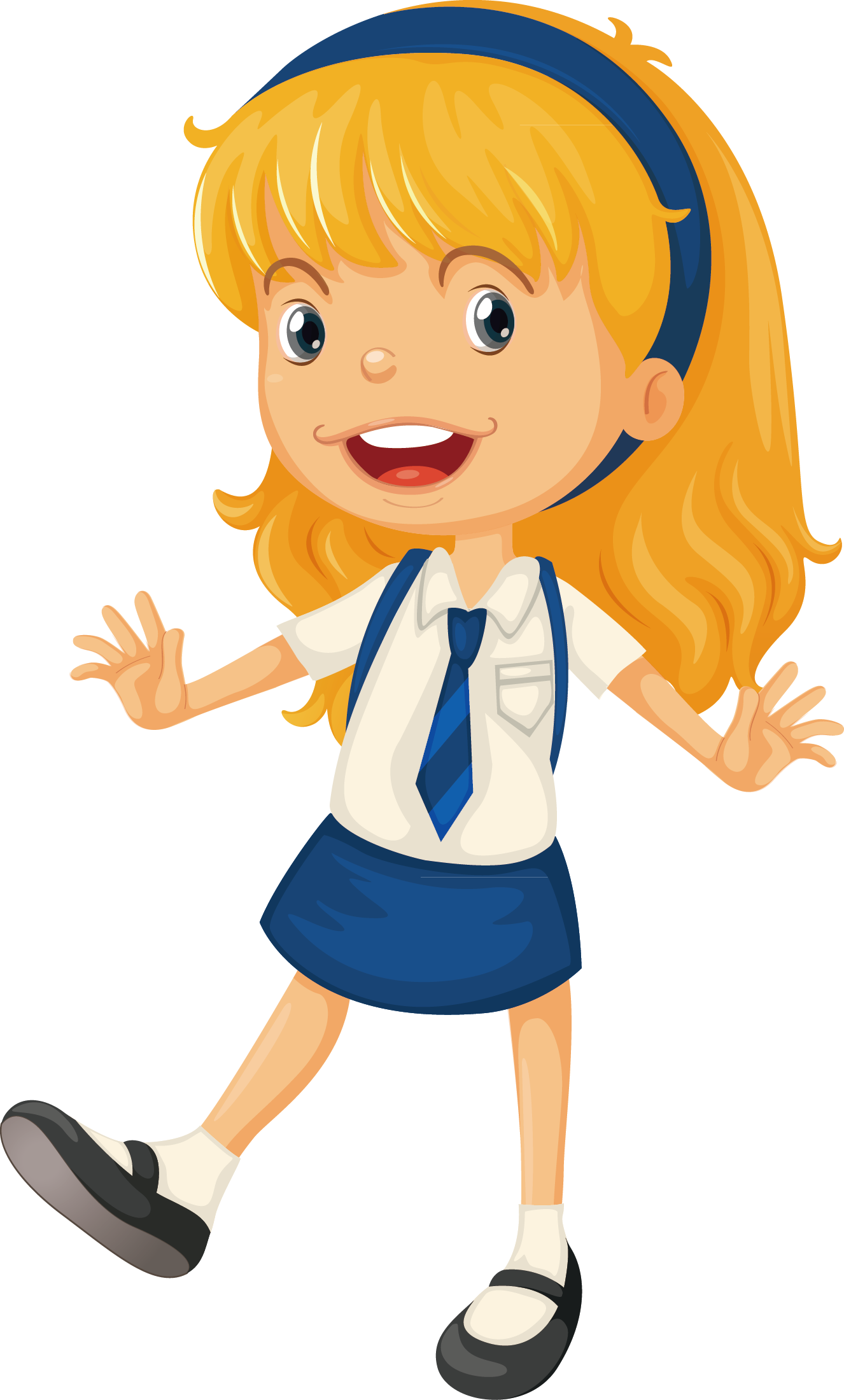 Download Animation Schools, School Uniform Girls, Starting School, Cartoon Girl In School