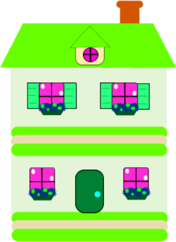 Simple House With Two Stories - Color Clipart (600x822), Png Download