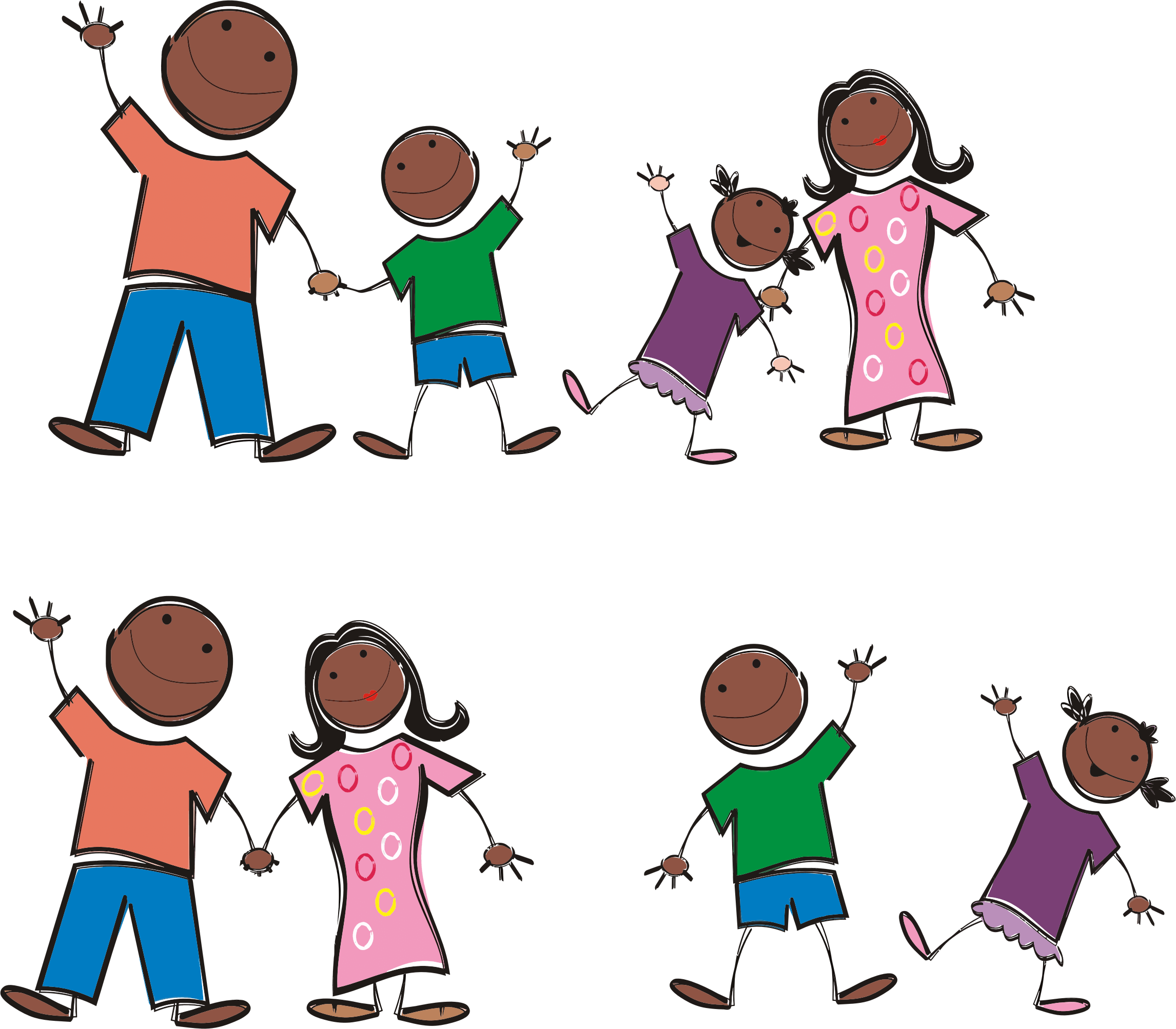 Clipart - Stick Figure Family Free - Png Download (2292x2006), Png Download