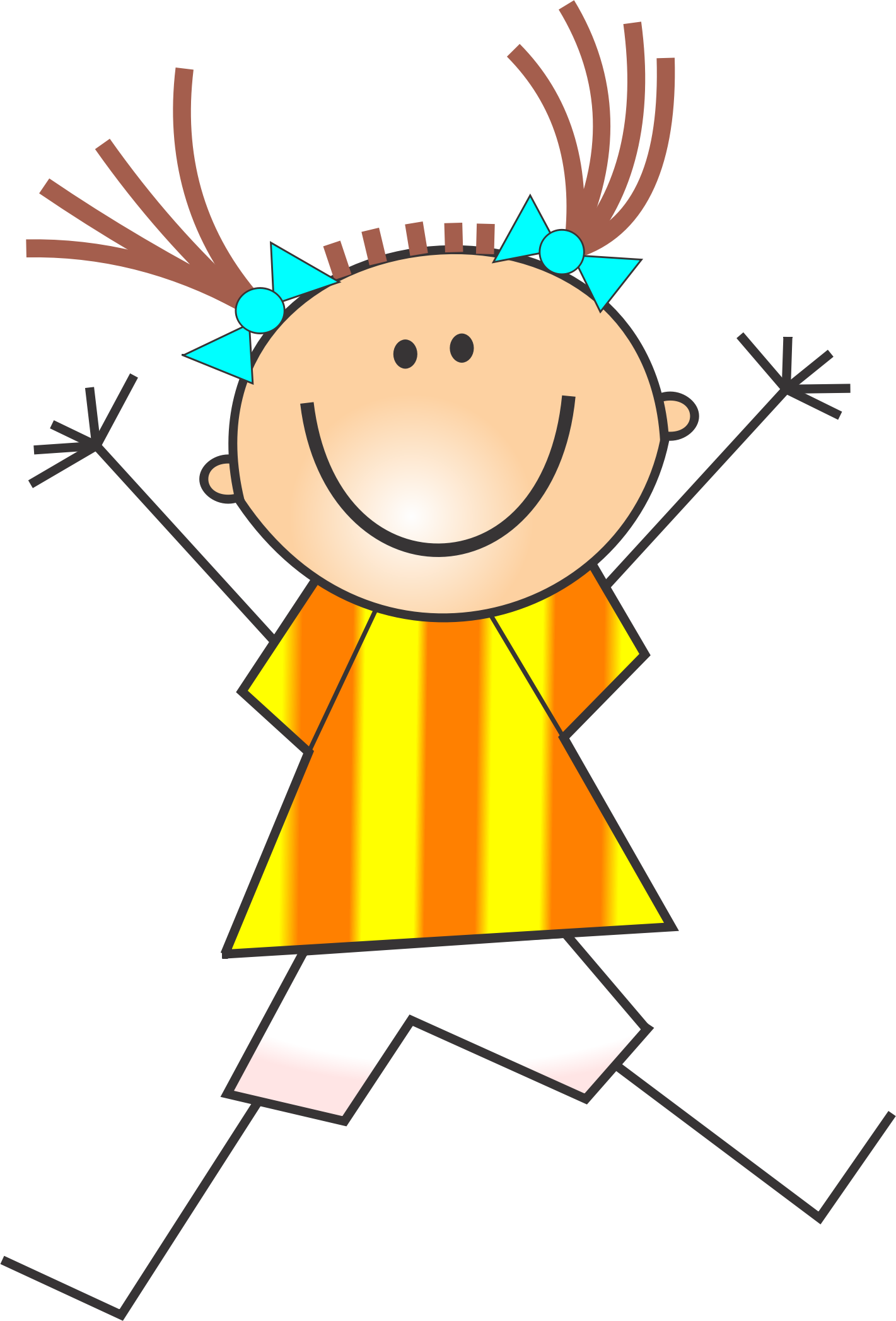 Big Image - Cartoon Stick Figure Girl Cartwheel Tile Coaster Clipart (1421x2094), Png Download