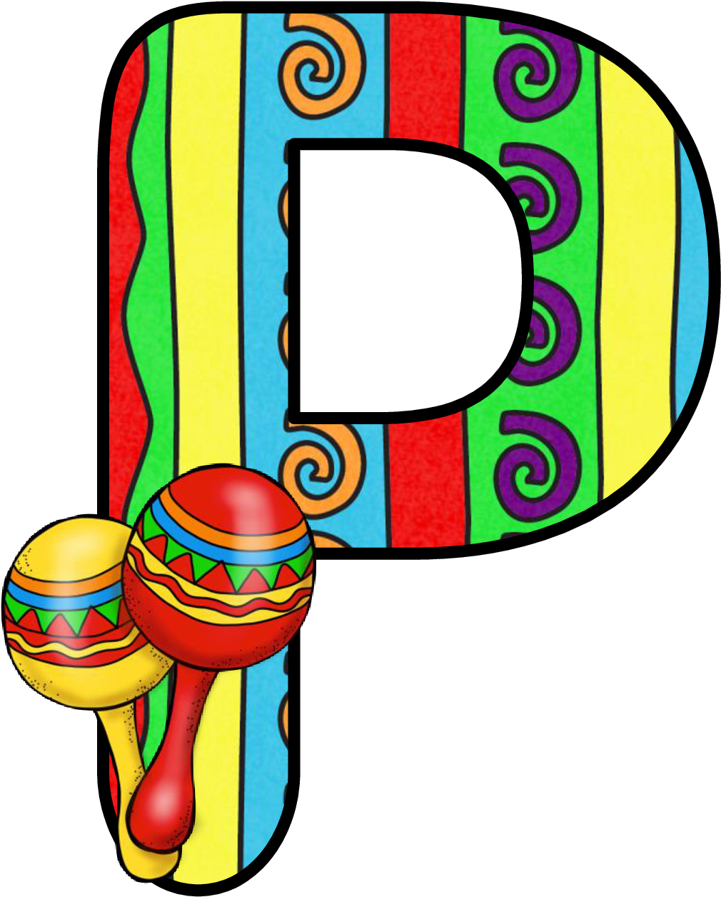 Ch B *✿* Alfabeto May 5 Th De Kid Sparkz May 5, My - Letras Decoradas Con Imagenes Mexicanas Clipart (1061x1336), Png Download