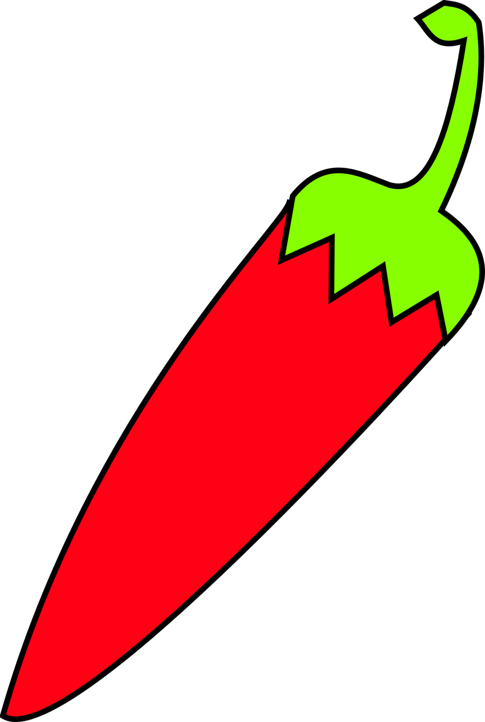 Onlinelabels Clip Art Red Chili With Green Tail Bill - Red Chilli Clip Art - Png Download (672x1000), Png Download