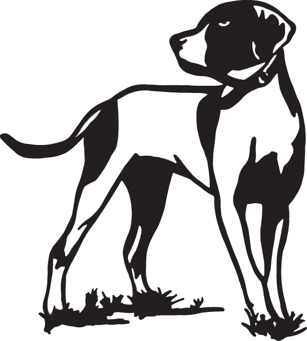 Bird Dog Decal Png Dog Decal - Bird Dog Drawing Clipart (600x668), Png Download