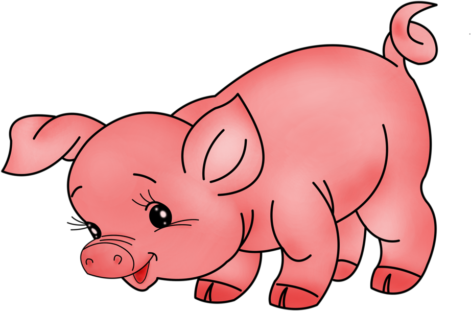 Clipart Pig Domestic Animal - Pig Farm Animals Clipart - Png Download (1024x724), Png Download