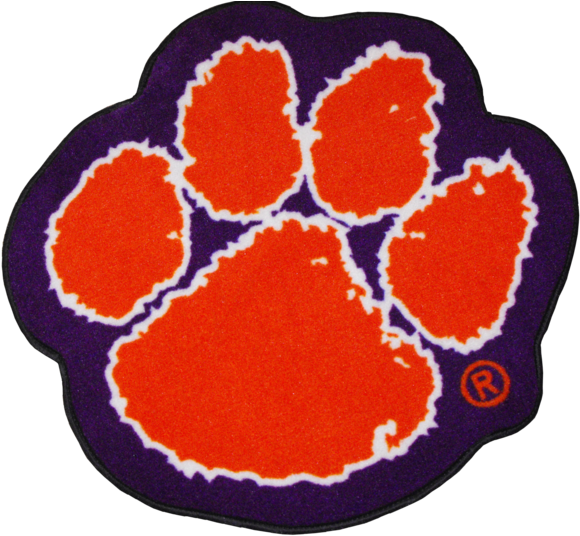 Clemson Tiger Paw Rug - My Team By Milliken Collegiate Clemson University Tigers Clipart (600x538), Png Download