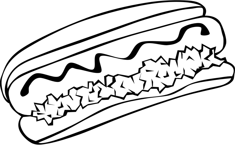Hot Dogs Clipart Outline - Hot Dog Outline Png Transparent Png (800x494), Png Download