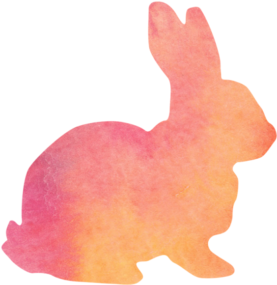 Bunny Watercolor Silhouette, Bunny, Watercolor, Silhouette - Rabbit Silhouette Png Clipart (640x640), Png Download