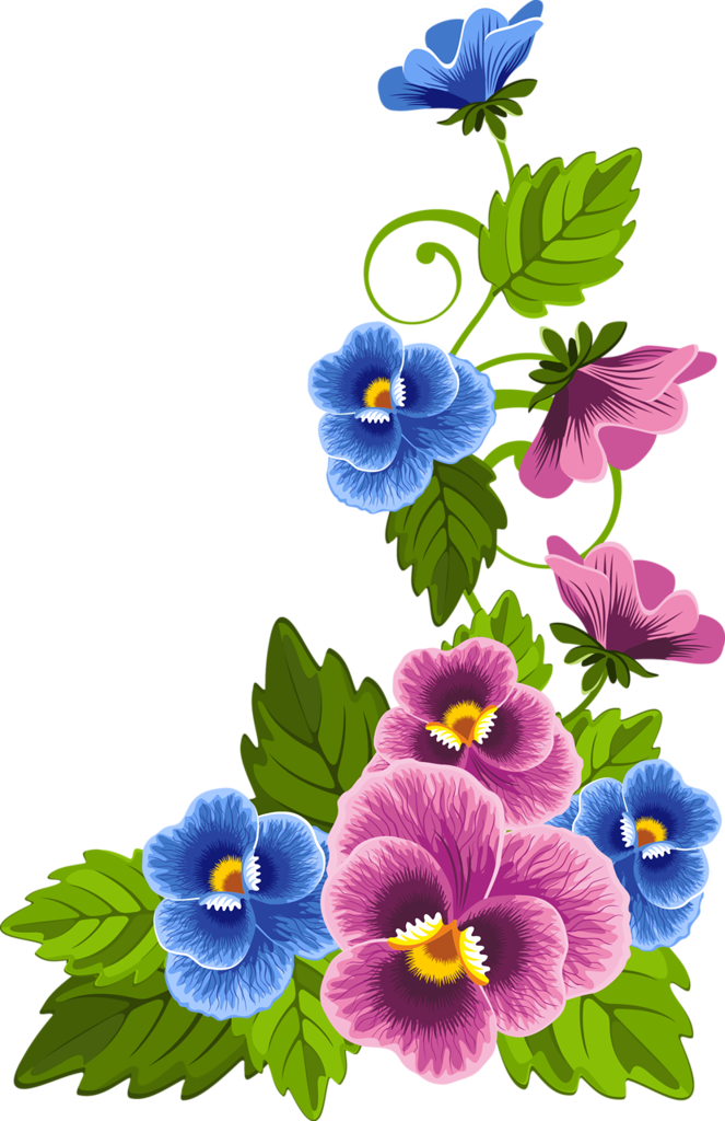 Floral Theme - Pansies Clipart - Png Download (663x1024), Png Download