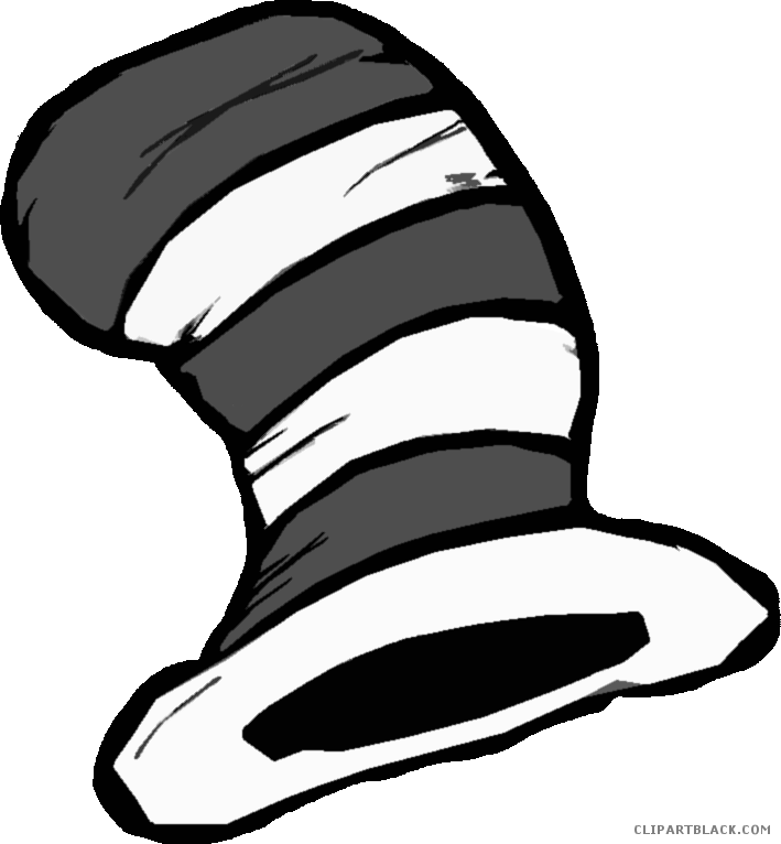 The Cat In The Hat Clipart - Cat In The Hat Hat Black And White - Png Download (709x766), Png Download