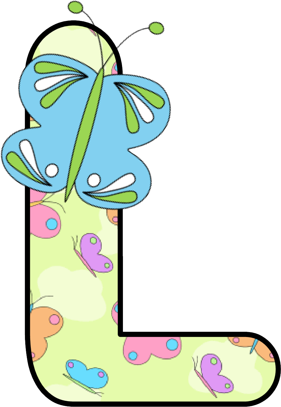 Ch B Alfabeto Mariposas De Kid Sparkz - Alphabet With Butterfly Clipart - Png Download (965x1372), Png Download