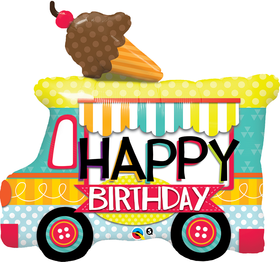 Birthday Ice Cream Truck Clipart (1000x1000), Png Download