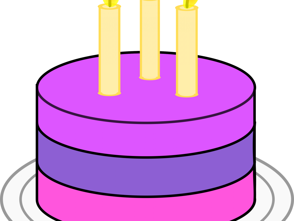 Amazing Birthday Cake Clip Art Slice Happy Clipart - Simple Birthday Cake Png Transparent Png (1024x768), Png Download