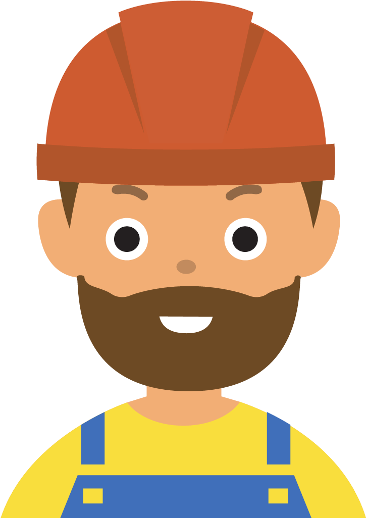 Construction Worker - Cartoon Clipart (1025x1025), Png Download