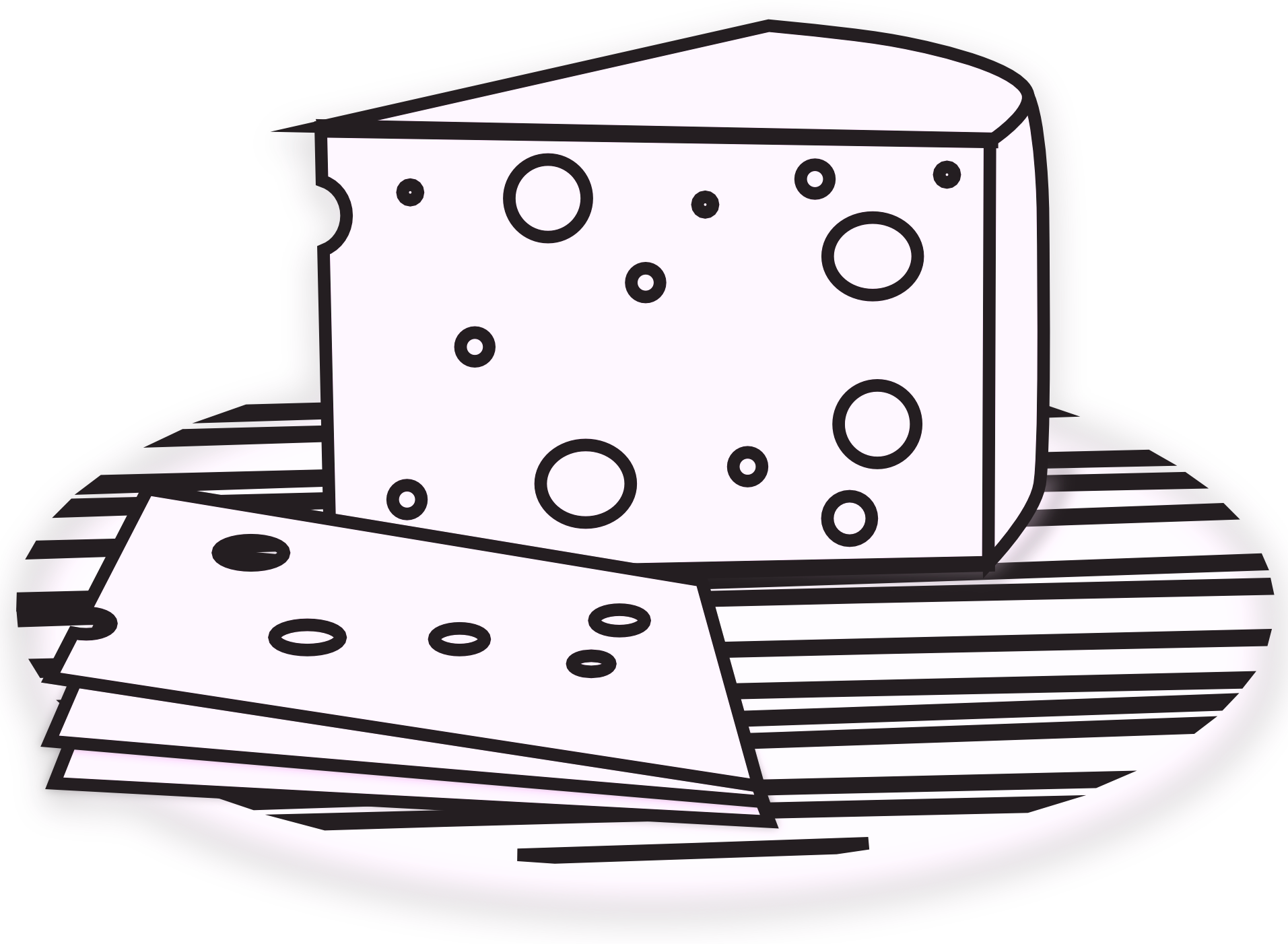 Cheese Coloring Books - Black And White Clip Art Cheese - Png Download (1913x1402), Png Download