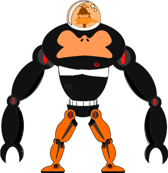 It Went On A Rampage You Need My Protection - Robot Gorilla Png Clipart (555x590), Png Download