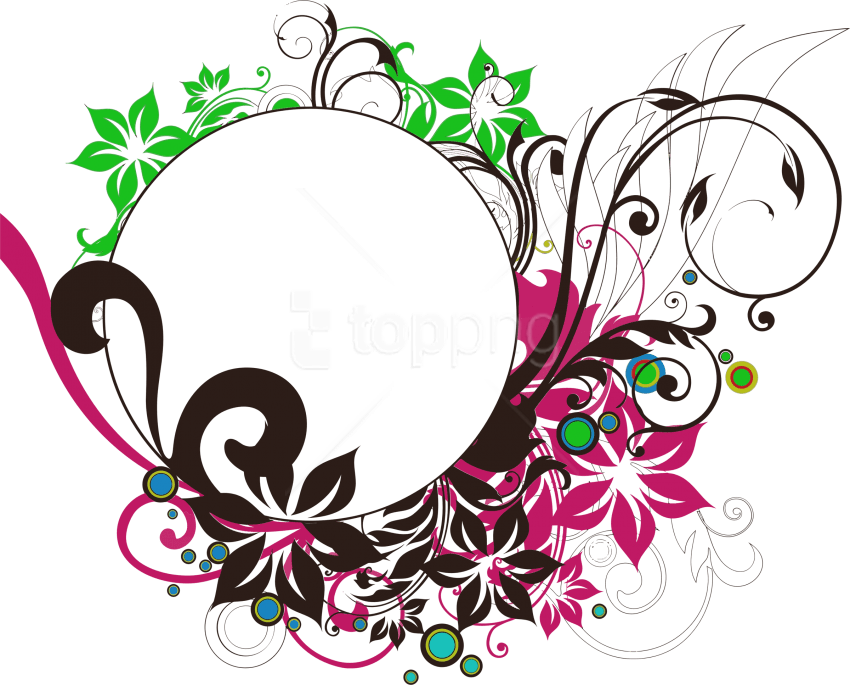 Free Png Floral Round Frame Png - Circle Frame Design Png Clipart (850x685), Png Download