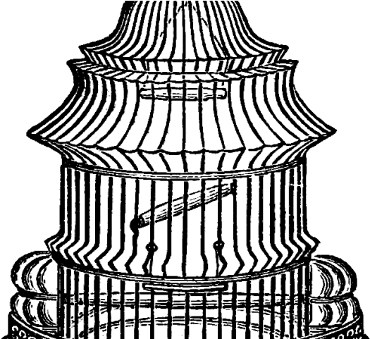 Birdcage Clipart Transparent - Birdcage Drawing Png (640x480), Png Download