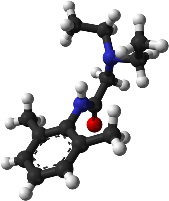 Lidocaine From Xtal 3d Balls - Lidocaina Compuesto Clipart (640x750), Png Download