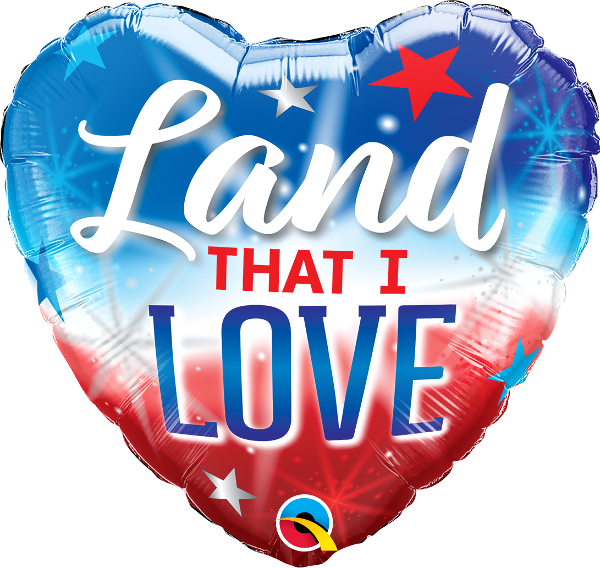 18" Heart Land That I Love Foil Balloon - Balloon Clipart (600x568), Png Download