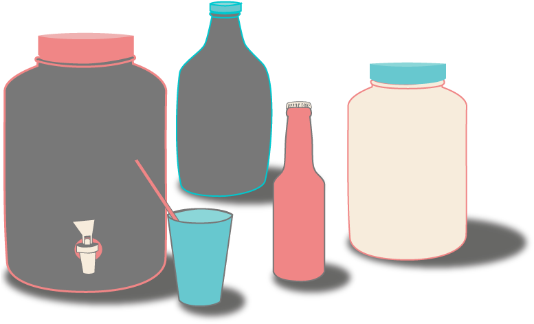 Image Of Different Kombucha Vessels - Glass Bottle Clipart (800x600), Png Download