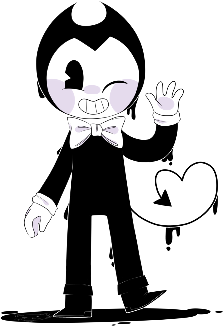 Banner Black And White Download Bendy And The Machine Clipart (741x1082), Png Download