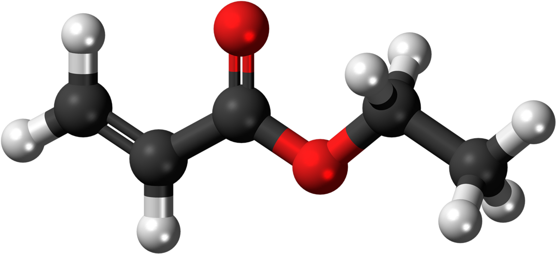 Ethyl Acrylate - Molécule De Méthacrylate De Méthyle Clipart (1200x579), Png Download