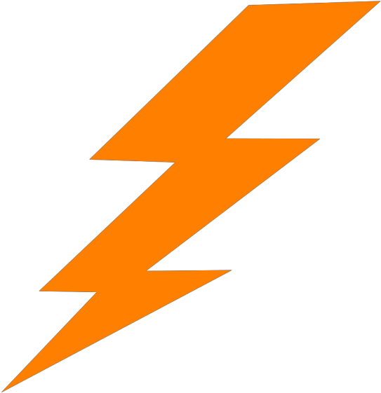Lightning - Orange Lightning Bolt Png Clipart (576x595), Png Download