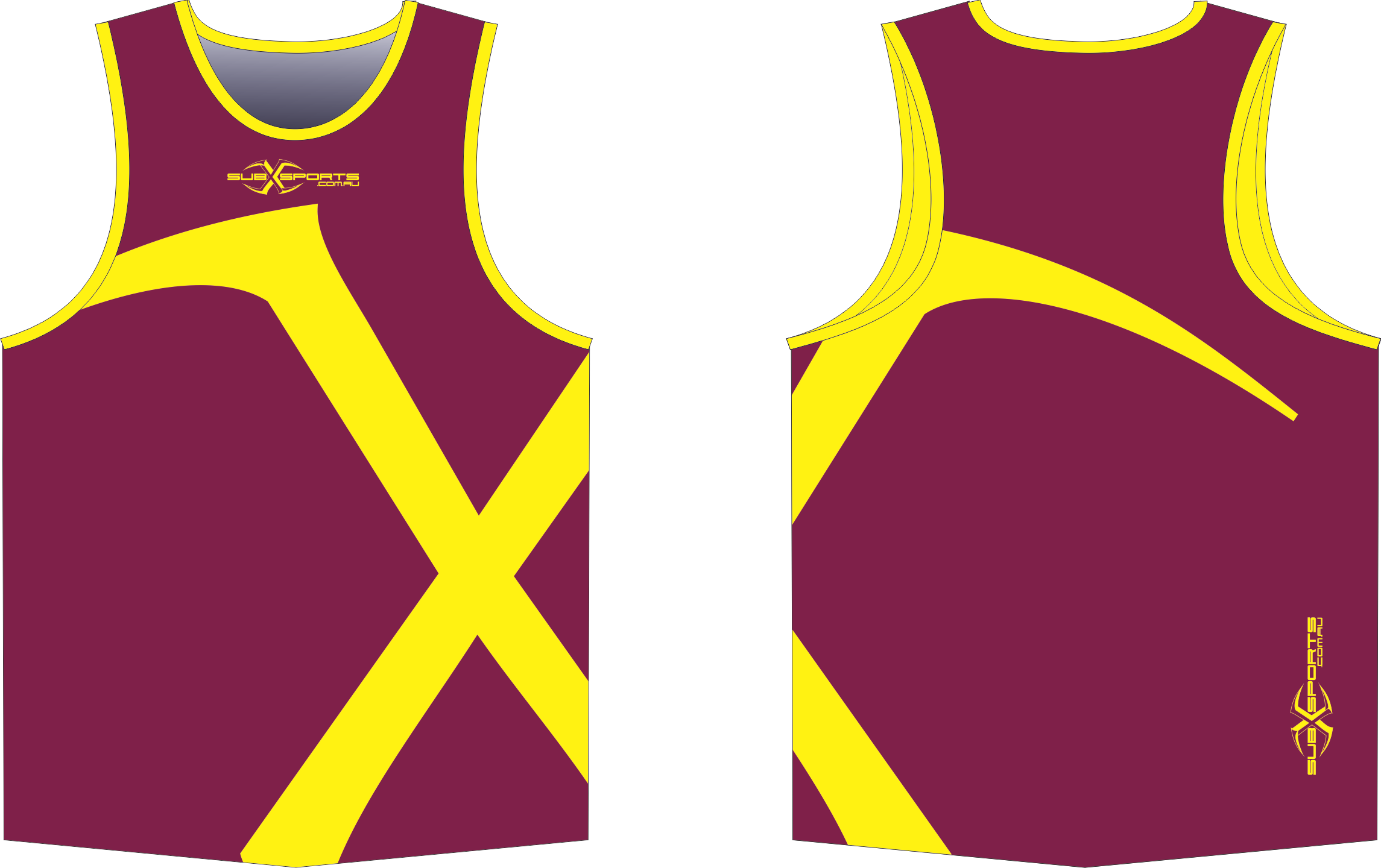 X301xs Maroon Gold Singlet - Vest Clipart (2290x1440), Png Download
