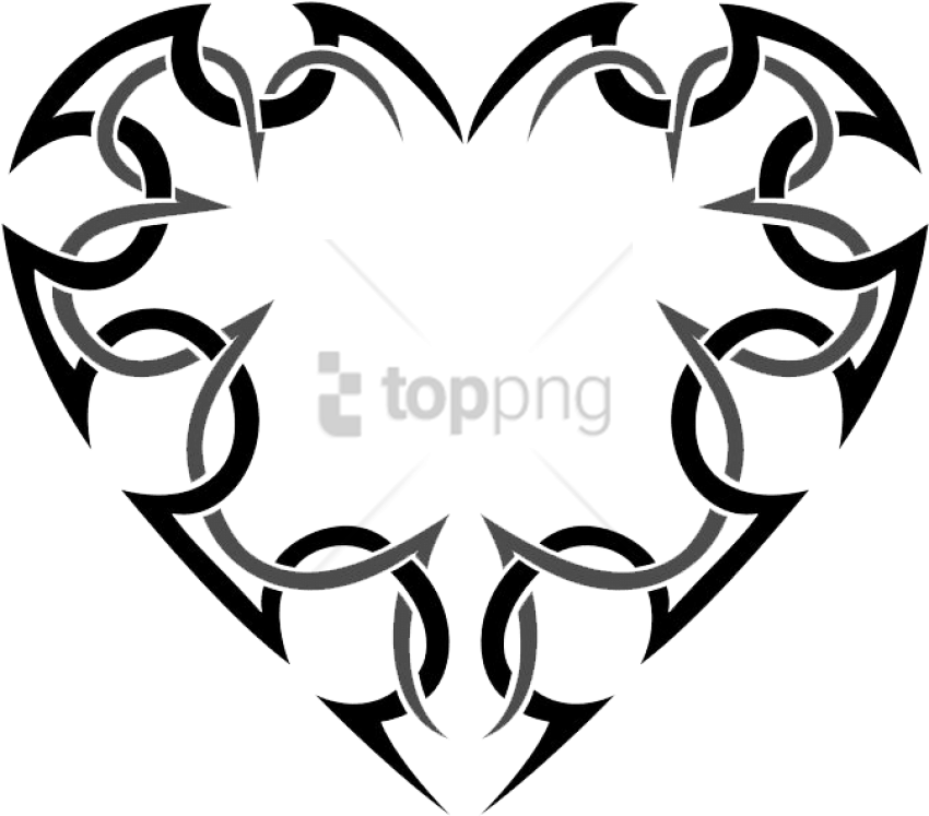 Free Png Tattoo Heart Png Image With Transparent Background - Cuore Tribale Clipart (850x747), Png Download