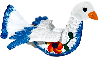Ornament Tin Dove Handpainted Handcrafted By Skilled - Duck Clipart (480x640), Png Download