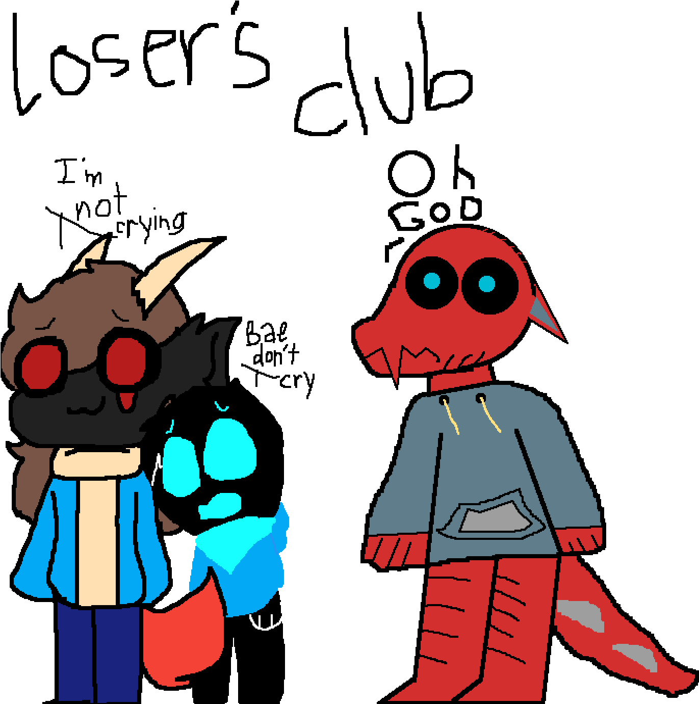 Loser Club Oh God - Drawing Clipart (1400x1400), Png Download