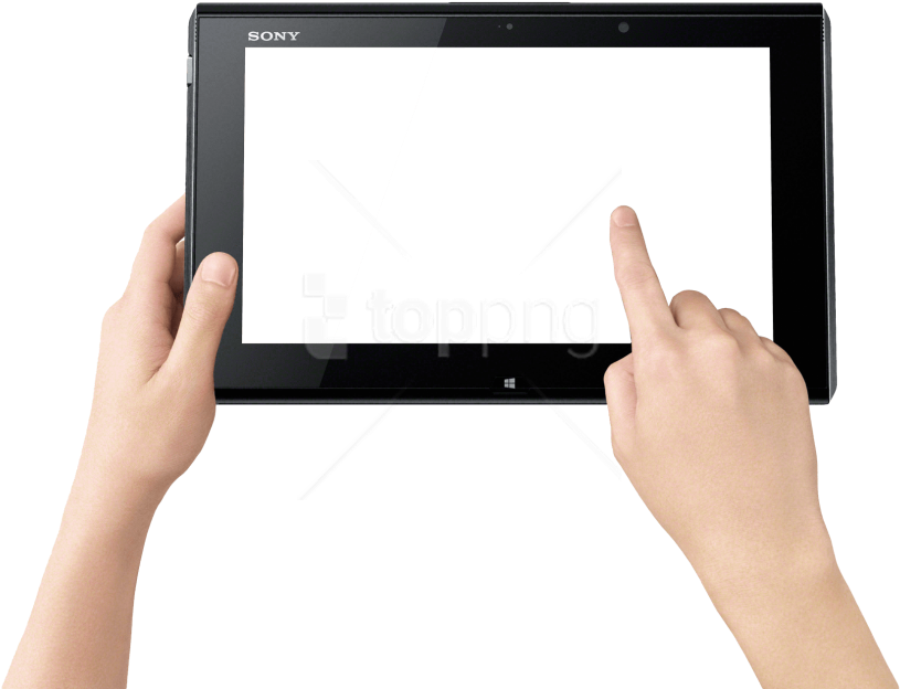 Free Png Download Finger Touch Tablet Png Images Background - Tablet Computer Clipart (850x649), Png Download