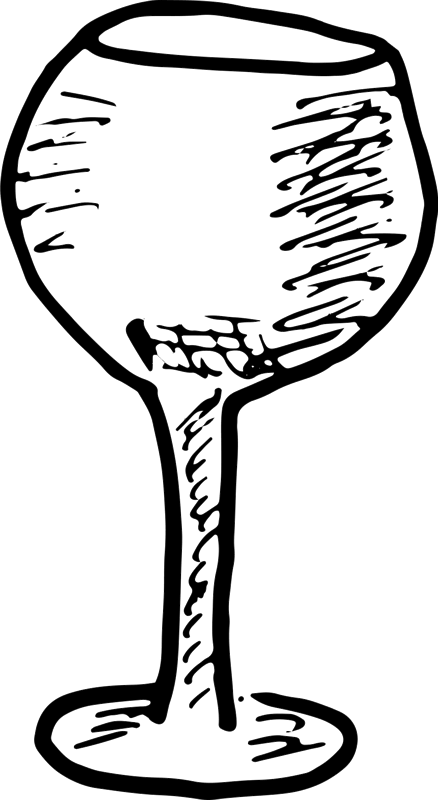 Wine Glass Rubber Stamp - Champagne Stemware Clipart (438x800), Png Download