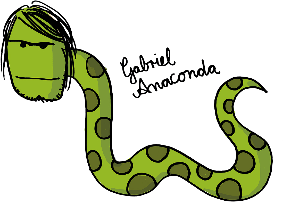 Gabriel-anaconda Gubi - Snake Clipart (1200x908), Png Download