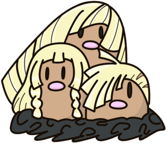 Pokémon Sun And Moon - Dugtrio Aether Form Clipart (600x518), Png Download