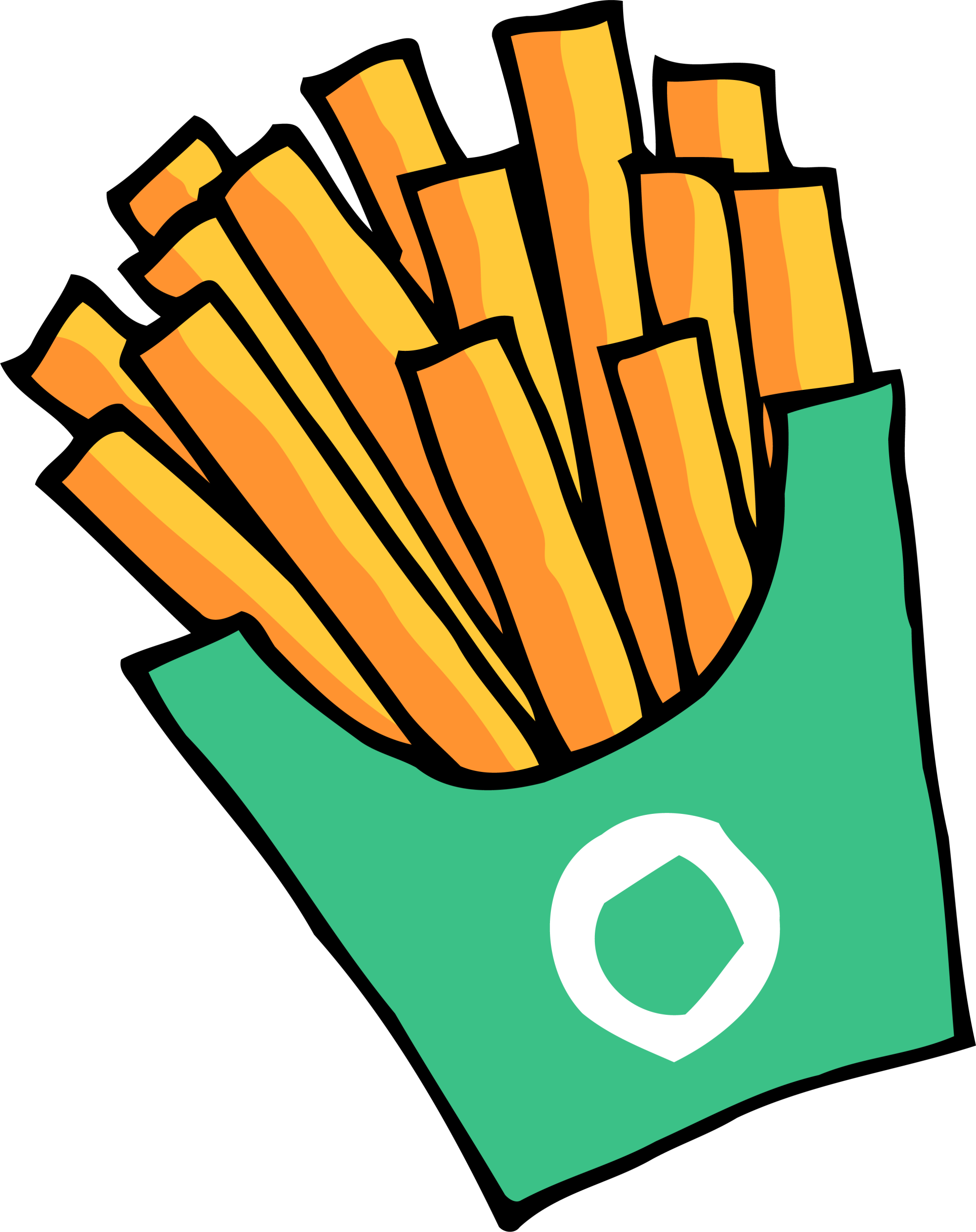 French Fries Snack Clipart (2000x2525), Png Download