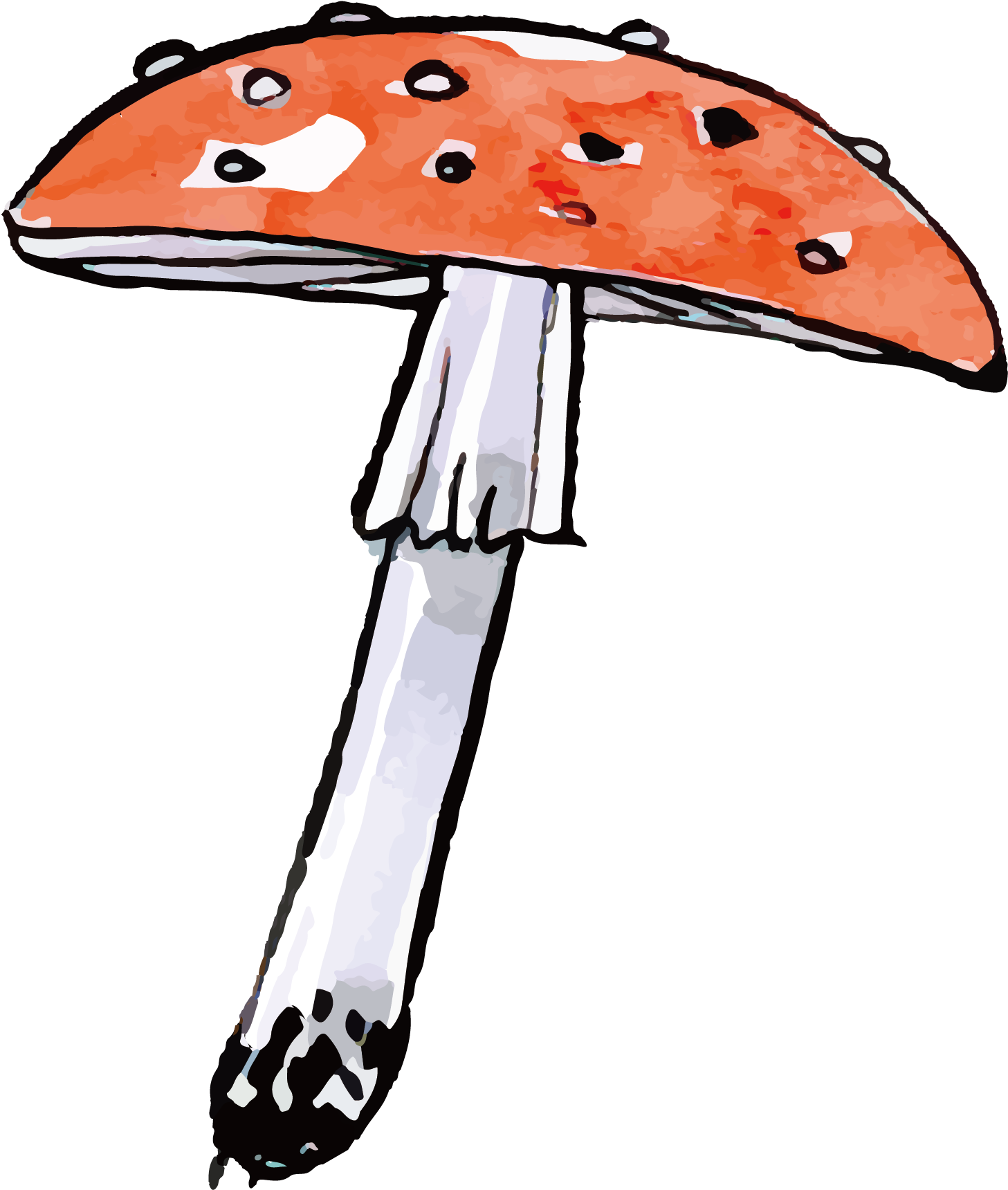 Drawn Mushroom Wild Mushroom - Mushroom Clipart (2083x2083), Png Download