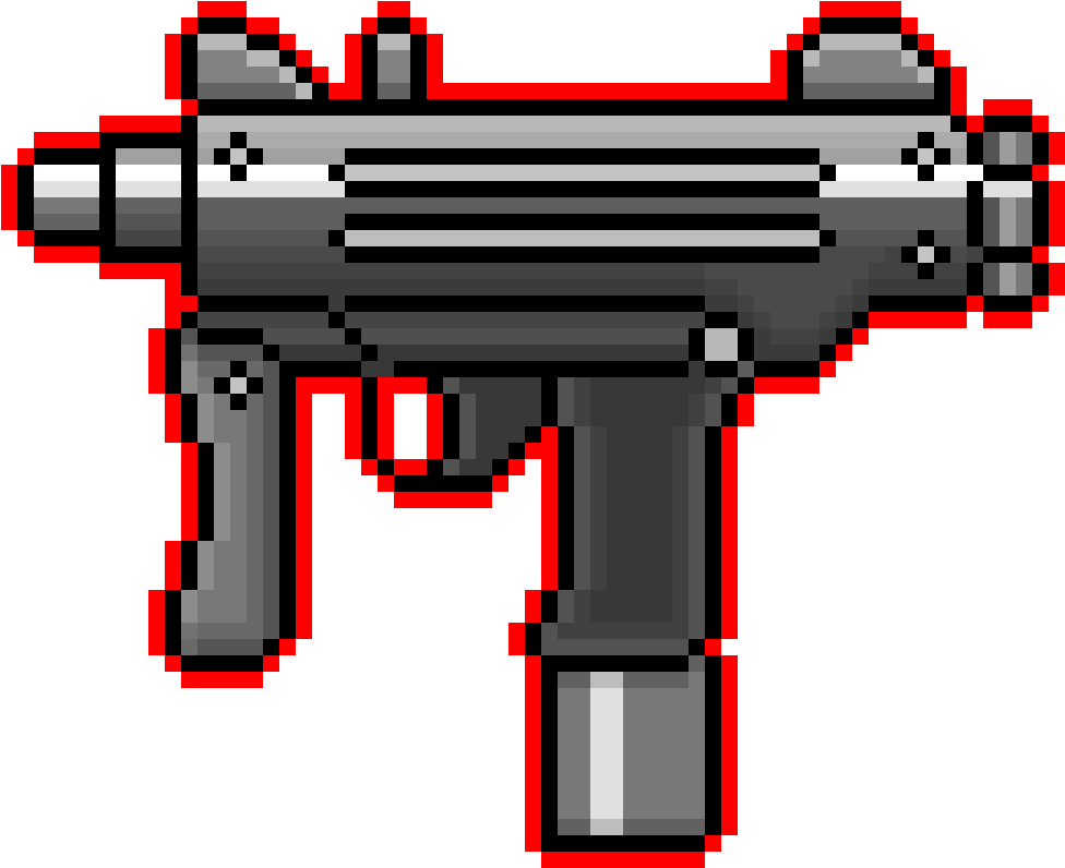 Uzi Pixel Transparent Clipart (1755x1425), Png Download