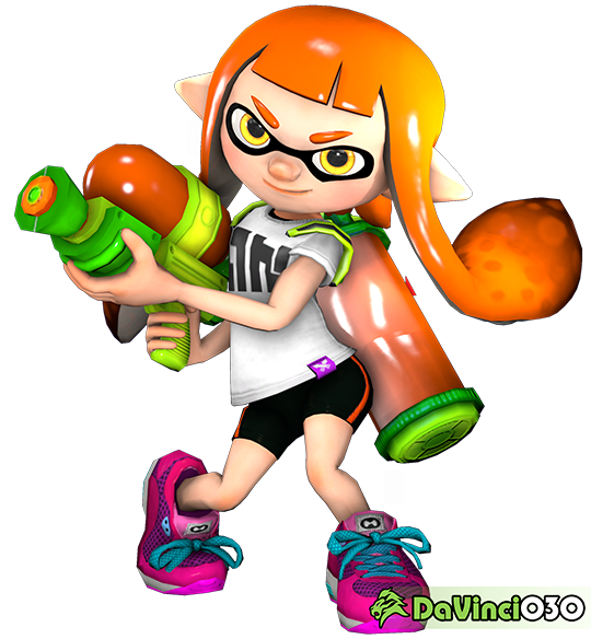 It's Not 100% Accurate With The Pose From Official - Ssbu Inkling Clipart (540x584), Png Download