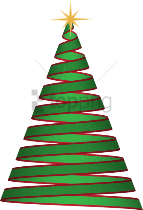 Free Png Christmas Tree Ribbon Png Image With Transparent - Kreslený Vánoční Stromek Png Clipart (480x703), Png Download
