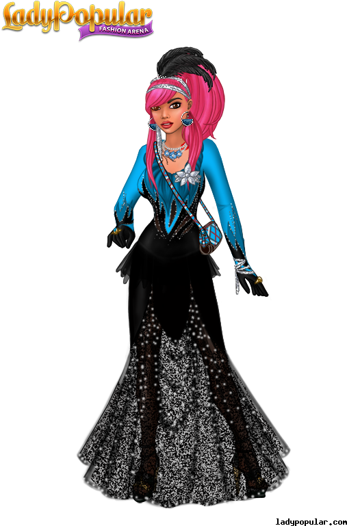 Hostess In Distress -black Parade Engagement Party - Lady Popular Fashion Arena Clipart (600x800), Png Download