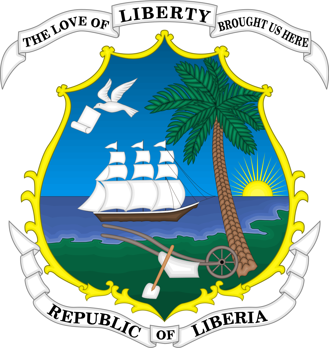 Samuel Borbor's Activity - Liberia Coat Of Arm Clipart (1280x1352), Png Download
