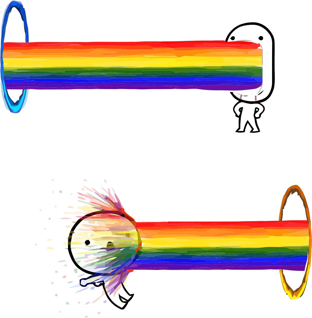 Ok, Gushing Love Fest Over For Now - Puking Rainbows Portal Clipart (1500x1250), Png Download