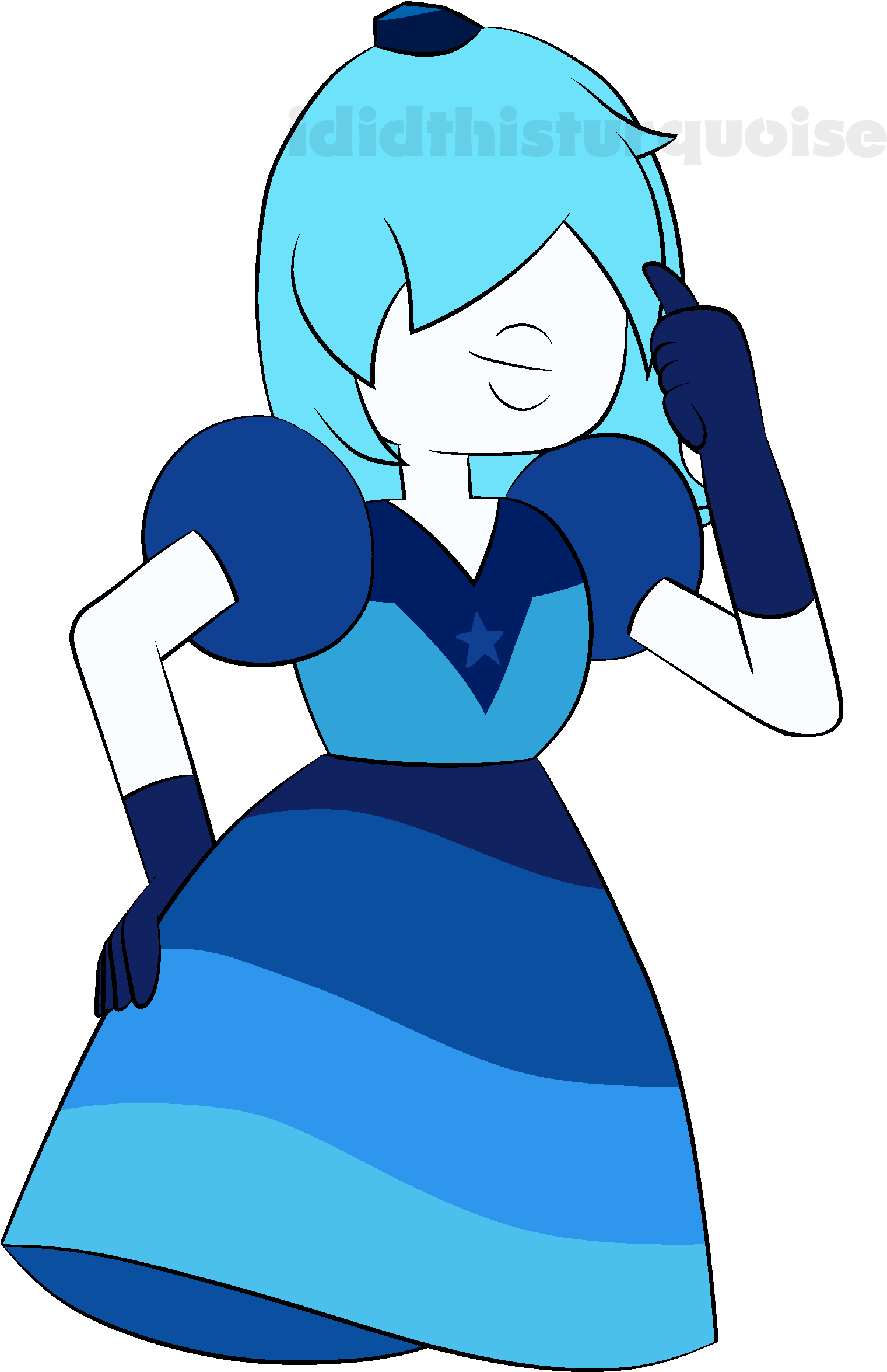 Aqua Sapphire - Cartoon Clipart (1639x2453), Png Download