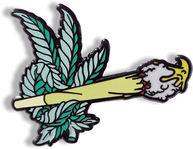 Magic Brush Enamel Pin - Weed Enamel Pin Clipart (900x900), Png Download