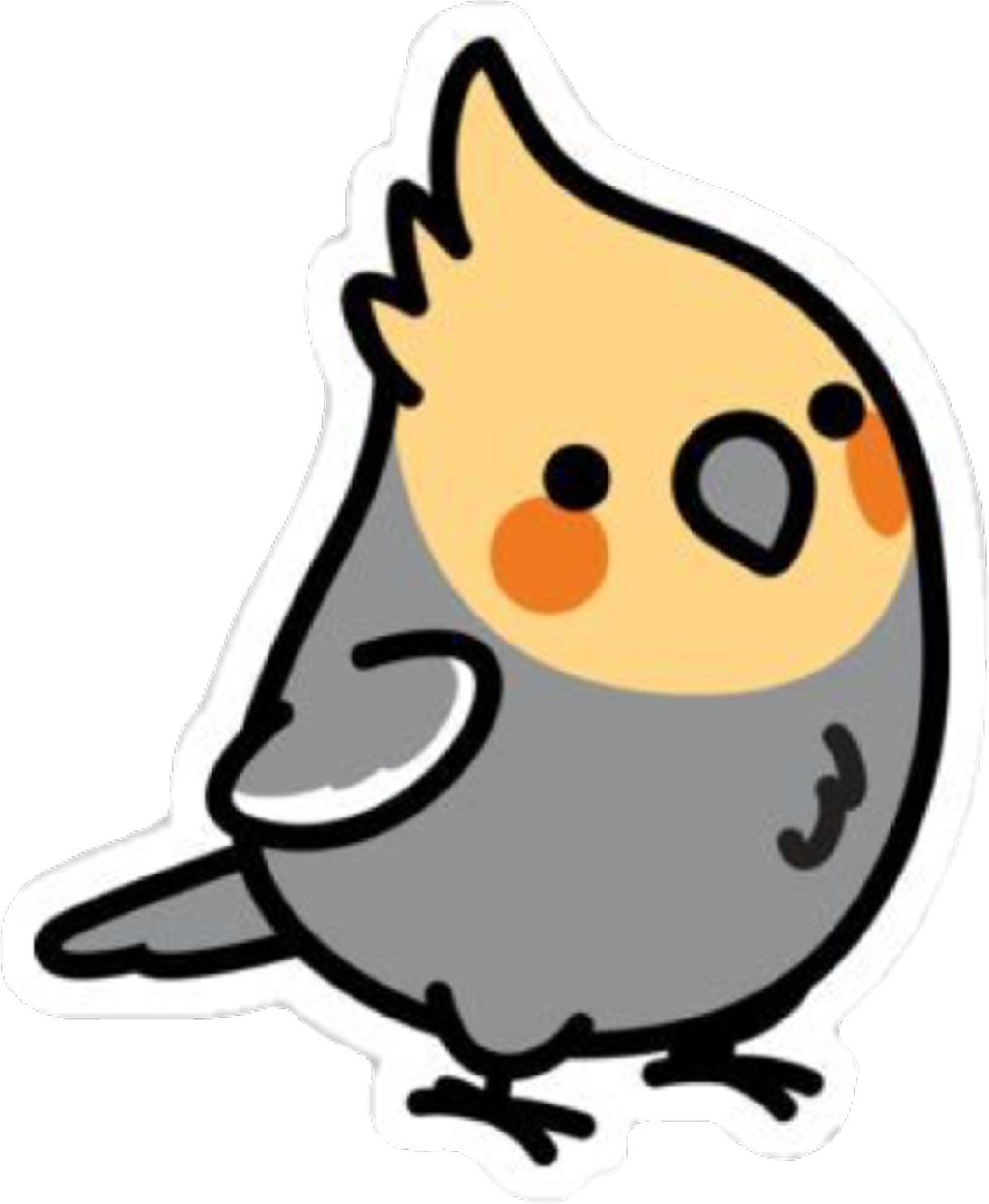 Bird Sticker - Birdhism Cockatiel Clipart (1024x1246), Png Download