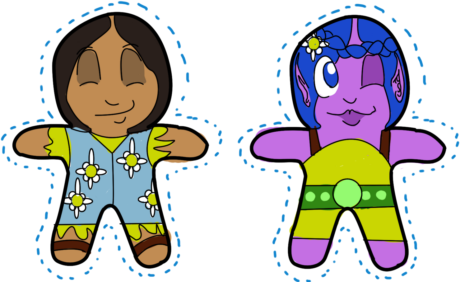 Dolls That Are Block Colours - Cartoon Clipart (1600x943), Png Download