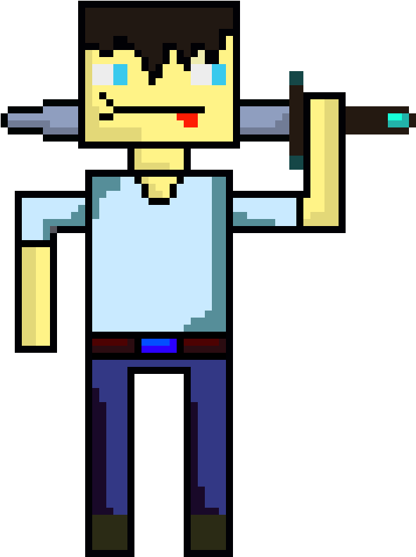 Pixel Avatar Sword Clipart (660x800), Png Download